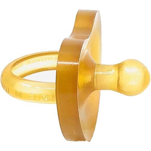 Simply Rubber Pacifiers - Preemie - Shorter Nipple (Less Gagging) - Small Newborn (0-6 mos) - Breastfed Babies - Rounded Nipple - 100% Natural Rubber - Easy to Clean - One-Piece Design
