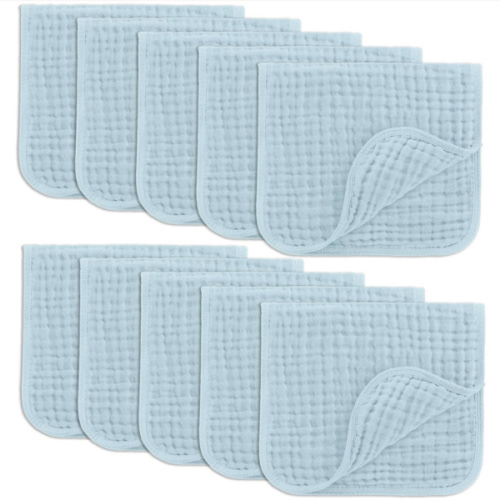 Cotton Muslin Burp Cloths (Blue)