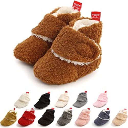 Ohwawadi Infant Baby Slippers Girls Boys Booties Warm Baby Socks Shoes Newborn Crib Shoes Baby Footwear Prewalkers
