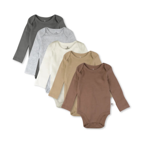 5-Pack Organic Cotton Long Sleeve Bodysuits | Honest Baby Clothing