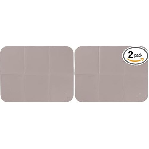 Ubbi On-The-Go Diaper Changing Baby Mat, Soft and Comfortable Diaper Bag Accessory Must Have for Newborns, Easy to Clean, Portable Folding Pad, Baby Traveling Accessories, Taupe (Pack of 2)