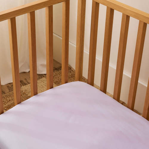 Leo Washed Cotton - Lilac Cot Fitted Sheet