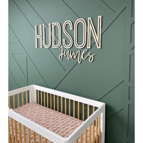 Name Cutouts for Nursery - 36’’ MDF - Middle name font (daphne) - Personalized name cutout (Mack Taylor)