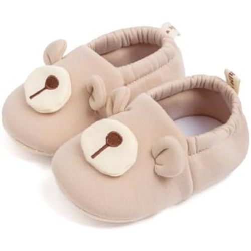 Sawimlgy Newborn Infant Baby Boys Girls Cute Cartoon Slipper Soft Non Skid Sole Slip On House Animal Indoor Sock Shoes Crib Moccasins for New Walkers