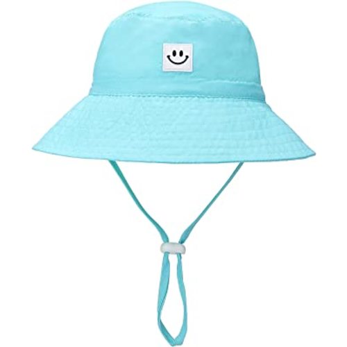 Baby Sun Hat Smile Face Toddler UPF 50+ Sun Protective Bucket hat Nice Beach hat for Baby Girl boy Adjustable Cap
