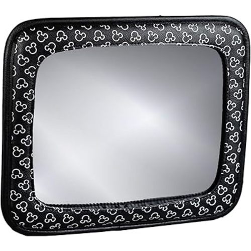 Disney Baby by J.L. Childress Adjustable Baby Car Mirror - for Rear Facing Infant, Child - Wide View, Shatterproof Car Mirror for Baby - Disney Car Travel Essential - Mickey Mouse Black