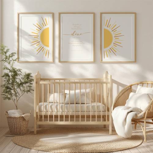 The Lord Bless You Nursery Poster Yellow Nursery Printable Wall Art Sunny Nursery Decor Kids Room Bible Verse
