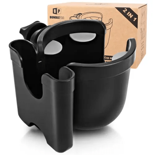 Universal Stroller Cup Holder with Mobile Phone Case, 2-in-1 - TikTok Shop