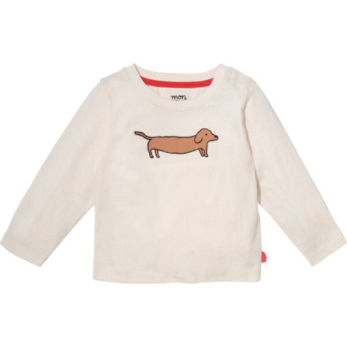 Baby Billy Dachshund Print Crew Neck Long Sleeve T-Shirt, Natural - Mon Coeur | Maisonette