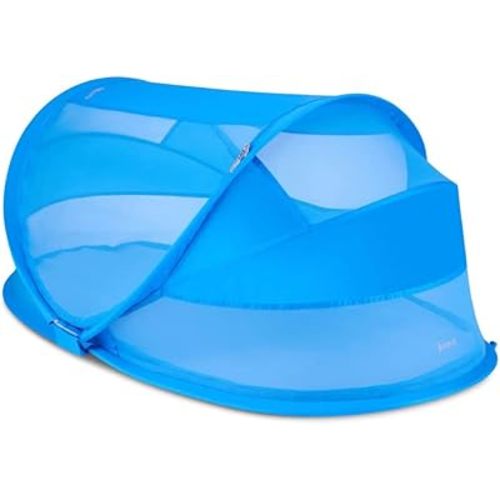 Joovy Gloo Portable Play Tent For Kids Featuring UPF 50 Sun Protection, Easy Pop-Up Setup, Bug-Proof Ultra-Fine Mesh, Self-Inflating Pad, And Roll-Down Shade Opening (Blueprint, Regular)