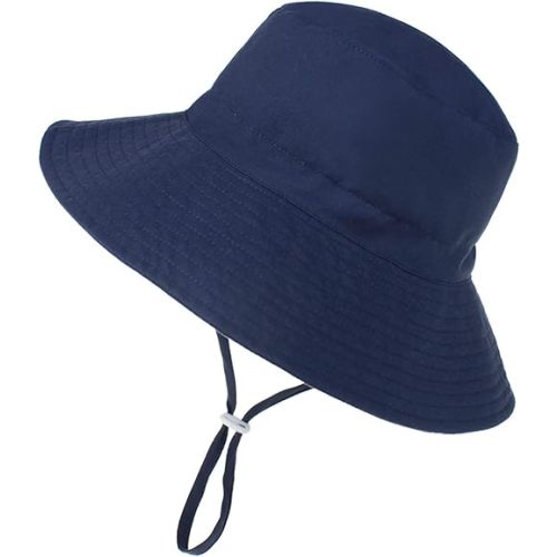 Baby Sun Hat Toddler Summer UPF 50+ Sun Protection Baby Boy Hats Beach Hats Wide Brim Bucket for Baby Girl Adjustable Kid Cap