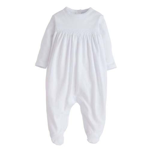 Welcome Home White Smocked Footie