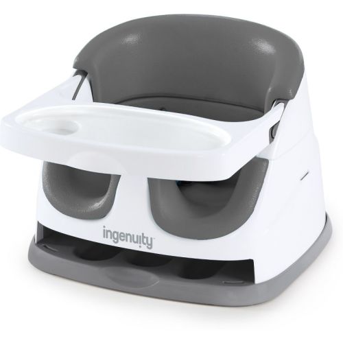 Ingenuity Baby Base 2-in-1 Booster Feeding And Floor Seat With Self-storing Tray - Slate