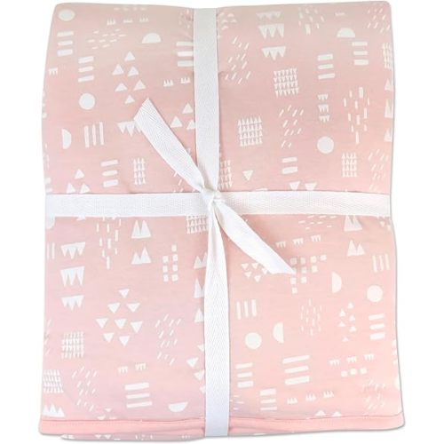 HonestBaby Reversible Baby Blanket 100% Organic Cotton for Infant Boys, Girls, Flower Power, One Size