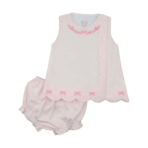 Pink Embroidered Scalloped Diaper Set – Cecil & Lou