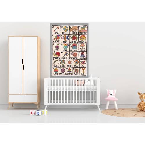 Handmade ABC Wall Hanging Tapestry | Nursery Decor | Alphabet Learning Art | Educational Tapestry for Nursery | Baby Gift Shower