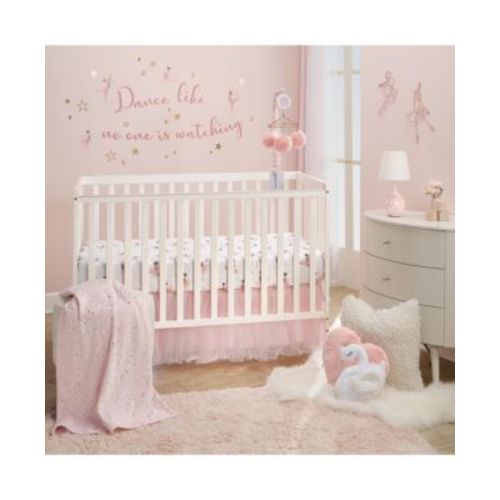 Ballerina Baby 3-Piece Infant Nursery Baby Crib Bedding Set - Pink