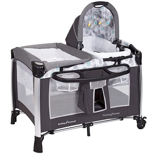 Baby Trend GoLite ELX Unisex Versatile Deluxe Infant Play Portable Nursery Center for Newborns, Lightweight 30 pounds, Drip Drop Blue