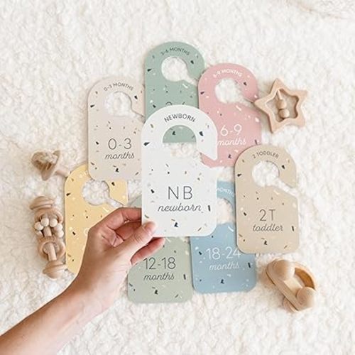 KIBAGA Beautiful Baby Closet Dividers for Clothes - Double-Sided Organizer from Newborn to 24 Months - Adorable Nursery Decor Hanger Dividers Easily Organize Your Little Baby Girls or Boys Room