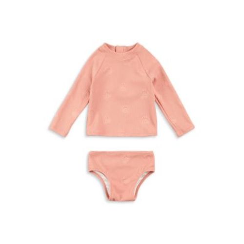 Girls' Ribbed Rashguard Two Piece Swimsuit - Baby