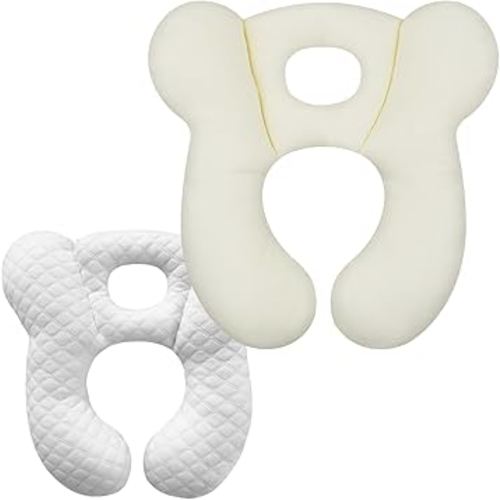 Baby Travel Pillow, Upgrade U-Shape Infant Pillow for Car Seat Pushchair and Stroller, Soft Comfortable Sleep Cushion for Kids Newborn and Toddler -White(MB)
