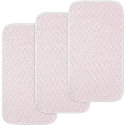 BlueSnail Ultra Soft and Absorbt Quilted Fiber Waterproof Changing Pad Liner 3pk (Pink)