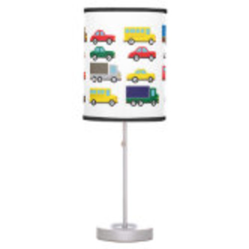 Transportation Vehicles Cars Trucks Road Boys Table Lamp | Zazzle