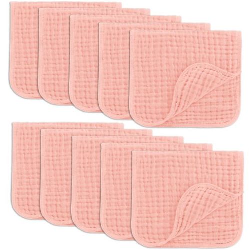 Muslin Burp Cloths Large 100% Cotton By Comfy Cubs (caramel, Pack Of 10)