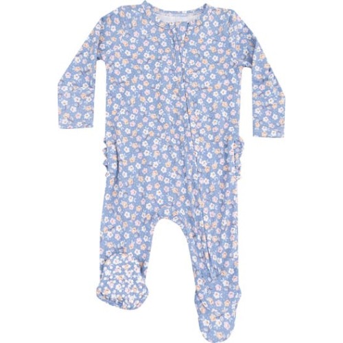 Country Calico Ruffle Zip Footie, 0-3M