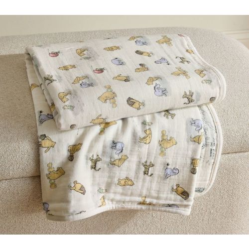 Disney's Winnie the Pooh Oversized Organic Muslin Baby Blanket
