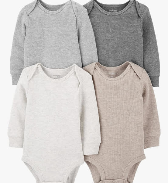 Simple Joys by Carter's Baby 4-pack Soft Thermal Long Sleeve Bodysuits