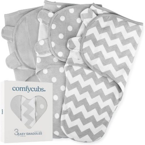 Swaddle Blankets for Baby Girl & Boy 3 Pack Sleep Sack Velcro by Comfy Cubs