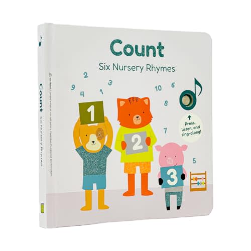 Cali's Books Count Nursery Rhymes Music Book for Toddlers 1-3, Interactive Books for 1+ Year Old with 6 Animal Songs - Educational Toddler Books Ages 1-3