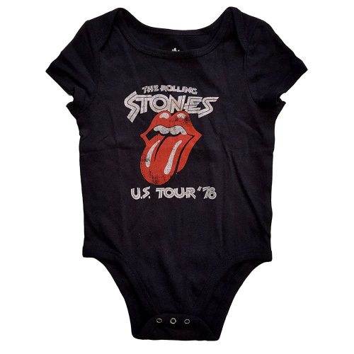 Rolling Stones 78 Tour Baby One Piece Bodysuit (6-9 Months) Black