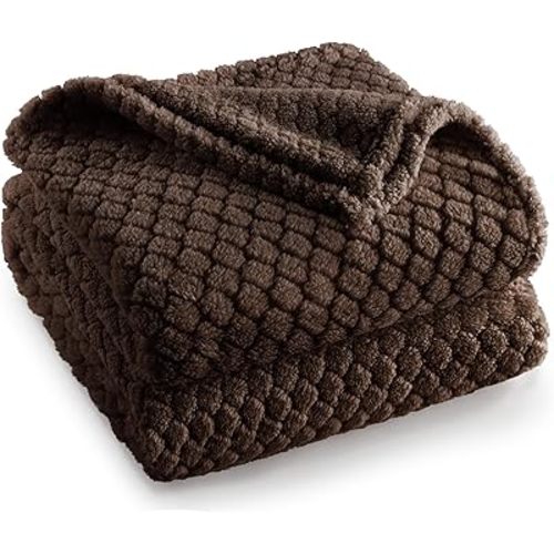 Soft Coffee Fleece Throw Blanket