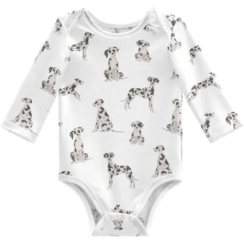 vvfelixl Baby Bodysuits Black Pug White Long Sleeve Cotton Baby Clothes For Boys Girls 0-24 Months