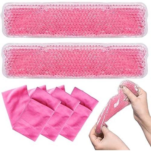 Reusable Perineal Cooling Pad for Postpartum & Hemorrhoid Pain Relief, Hot & Cold Packs for Women After Pregnancy and Delivery, 2 Ice Pack and 2 Cover(Pink)