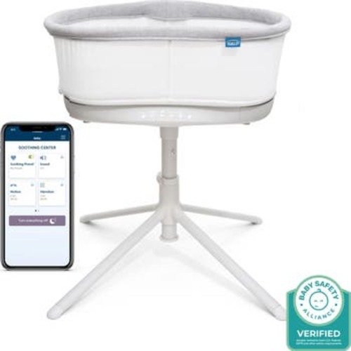 BassiNest Connected Swivel Sleeper 3.0 - Smart Bassinet with AutoSoothe, 360° Swivel, Cry Detection, Rocking, Vibration & Soothing Sounds, Easy Lowering Wall