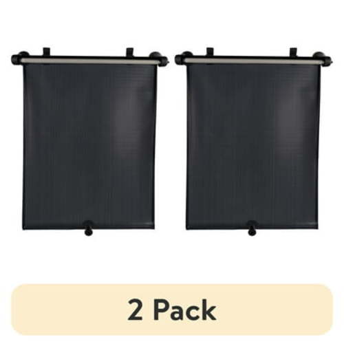 (2 pack) Auto Drive 1 Count Blue Retractable Roller Sun Shade Product, Size 19" x 16"