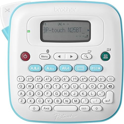 Brother P-Touch PT-N25BTV3 Personal Connected Label Maker, Bluetooth, Free Design&Print2 app, Portable, Handheld, 3 Sample Label Tapes Included, Prints on P-Touch Btag ~½” (12mm) Wide Tapes