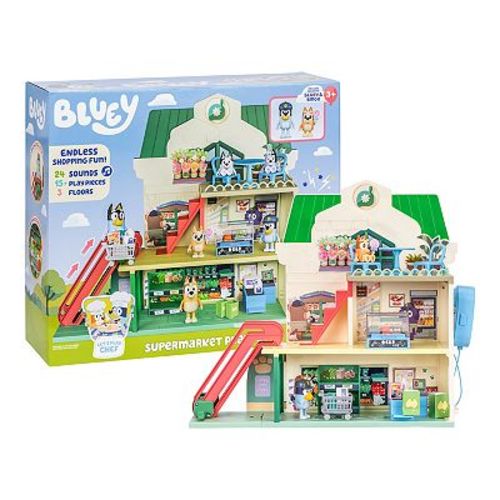 Bluey Supermarket Playset 24 Sounds 15-piece Play House