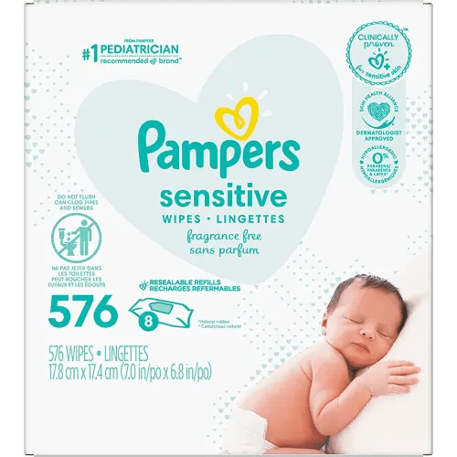 pampers sensitive baby wipes 576 ct OLD