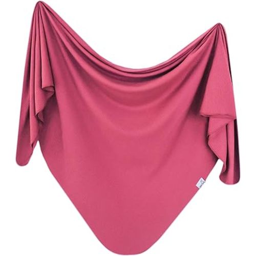 Copper Pearl Baby Swaddle Blanket - Premium Knit Baby Blanket, Large Soft Stretchy Receiving Blankets for Baby Boy and Girl, Swaddles for Newborn, Infant, and Toddler (Berry)