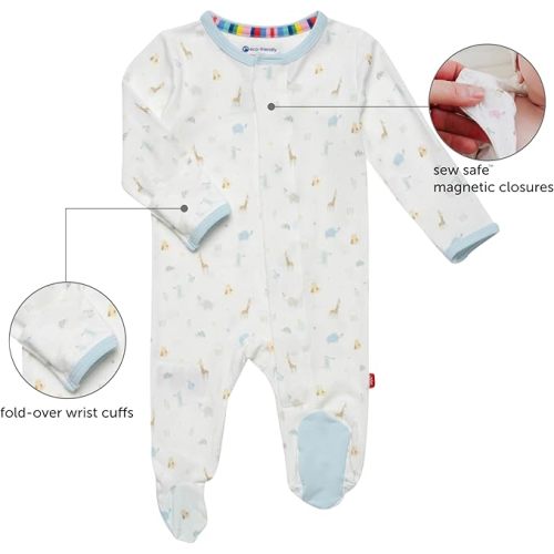 Magnetic Me Girls Modal Magnetic Baby Footie Pajamas | Silky Soft Modal Fabric | Baby Sleepers Available Sizes PRE - 24M