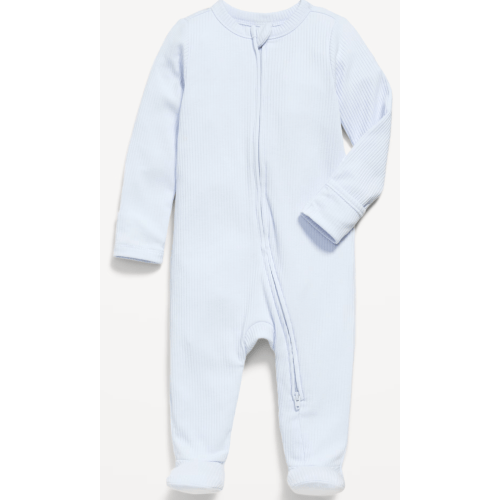 Ribbed 2-Way-Zip Sleep & Play Footed One-Piece for Baby
