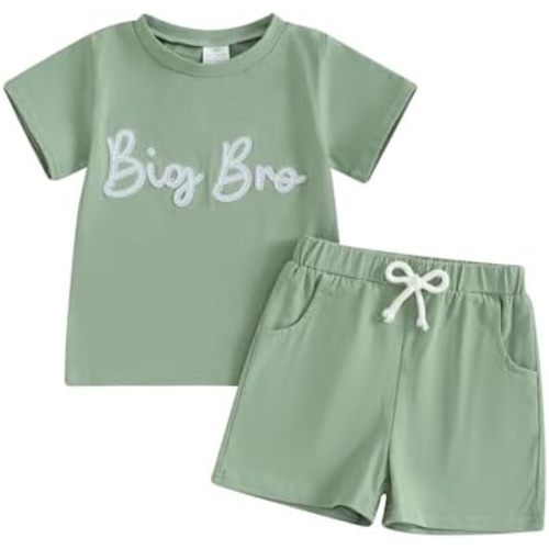 Twopumpkin Baby and Toddler Girl Boy Big Sister Little Sister Brother Matching Outfits Romper/T Shirt Shorts Summer Clothes