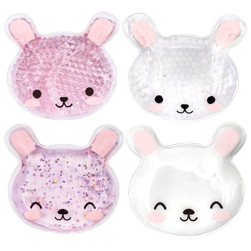 4 PCS Boo Boo Ice Packs, Kids Reusable Gel Ice Pack, Cute Children Gel Ice Pack for Kids Injuries, Kids cute lunch ice pack, Breastfeeding, Wisdom Teeth, Pain Relief, Kids Fever, Headaches(/3.8X3.2in)