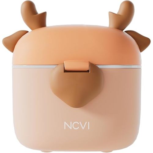 NCVI Baby Formula Dispenser On The Go, Formula Container to Go, Formula Holder for Travel, Outdoor Picnic with Baby Infant, Portable Container for Milk Powder, Snacks, Candy, Fruits (Brown Deer)