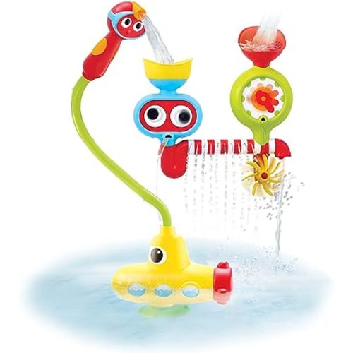 Yookidoo Submarine Spray Station Kids Bath Toy (Ages 2+) Mold-Free, Wall-Mounted, Battery-Operated Shower Head & Spin N Sprinkle Set for Fun Baby Bathtime Play with Magical Water Effects
