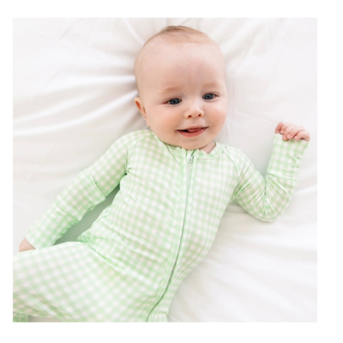 Pistachio Gingham Bamboo Sleeper